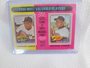 lot 271 image: 1975 Topps Willie Mays Card...