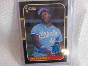 lot 307 image: 1986 Leaf Bo Jackson Rookie Card...