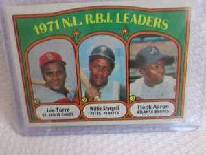 lot 334 image: 1971 National League RBI Leaders Ca...
