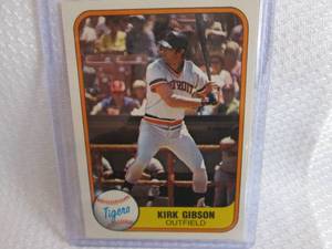 lot 352 image: 1981 Fleer Kirk Gibson Card...