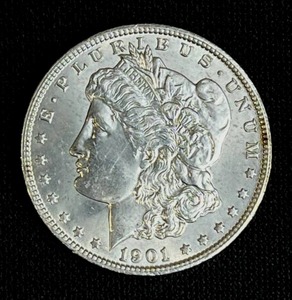 lot 2 image: 1901-O Morgan Silver Dollar AU-EF