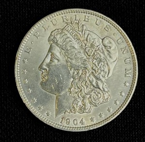lot 3 image: 1904-O Morgan Silver Dollar AU-EF