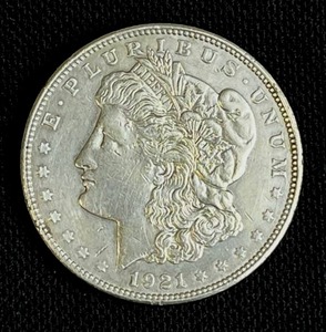 lot 13 image: 1921-D Morgan Silver Dollar EF