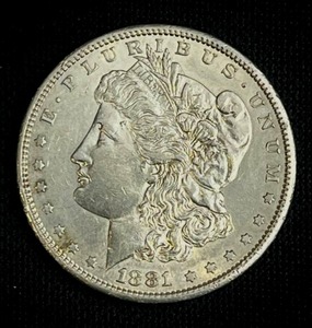 lot 33 image: 1881-S Morgan Silver Dollar AU-EF