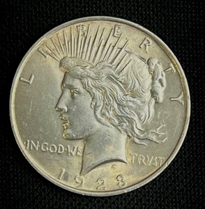 lot 37 image: 1923-P Peace Silver Dollar AU-EF