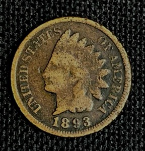 lot 49 image: 1893 Indian Head Penny VG