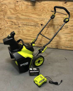 lot 12 image: RYOBI 40V HP Brushless 18 in. Single-Stage Cordless Electric Snow Blower with 6Ah Battery and Charger