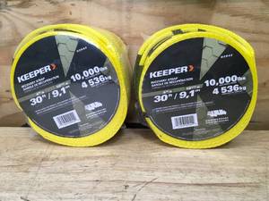 lot 52 image: Lot of 2 - Keeper Recovery Straps Model # 02942
