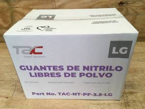 lot 68 image: Case of TAC Powdered Free Nitrile Gloves Size Large