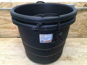lot 125 image: Lot of 2 - HDX Black Utility Tubs with Rope Handles