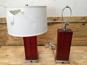lot 130 image: Lot of 2 - Red Lamps