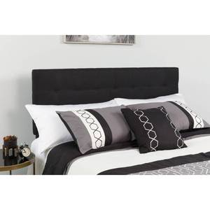 lot 3 image: Tufted Upholstered Twin Size Headboard in Black Fabric