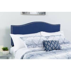 lot 4 image: Cambridge Tufted Upholstered Twin Size Headboard, Navy Fabric