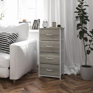 lot 13 image: Harris 4 Drawers Storage Dresser with Engineered Wood Drawers WhiteLight Natural