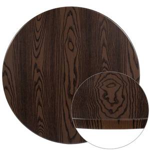 lot 17 image: Rustic Wood Laminate Table Top - 36 Inch Diameter