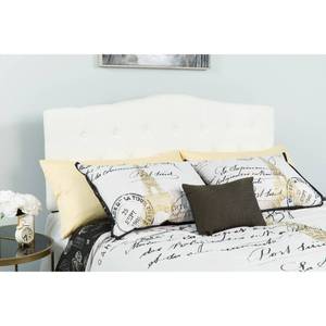 lot 18 image: Flash Furniture Cambridge Tufted Upholstered Twin Size Headboard in White Fabric