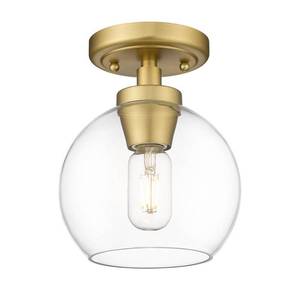 lot 23 image: Galveston 7.25 in. 1-Light Brushed Champagne Bronze Flush Mount