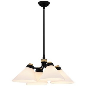 lot 26 image: Graft 4-Light Matte Black Pendant Light