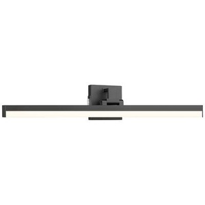 lot 31 image: Liam 32 in. 2-Light Matte Black Integrated LED Vanity Light with Frosted Plastic Shade