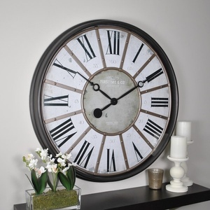 lot 65 image: 29-inch Roman Bronze Wall Clock by Firstime & Co.