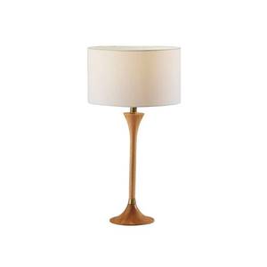 lot 68 image: Adesso Rebecca 26 in. Natural Rubberwood with Antique Brass Accent Table Lamp