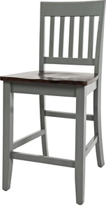 lot 81 image: Set of 2 Jofran Decatur Lane Counter Stools - GreyAutumn Brown Finish