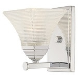 lot 85 image: Minka Lavery Conspire 1-Light Chrome Glass LED Wall Sconce