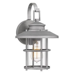 lot 92 image: Outdoor Wall Lantern Fixture with Clear Glass Shade