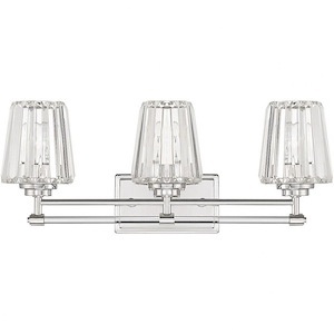 lot 100 image: Garnet 3 Light 24 inch Polished Nickel Bathroom Vanity Light Wall Light