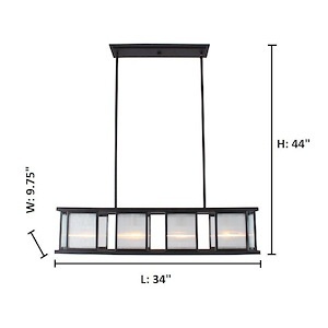 lot 102 image: EGLO 4-Light Indoor Pendant Light Fixture with Linear Design