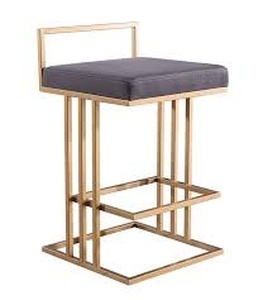 lot 126 image: Trevi Slub Grey Velvet Counter Stool