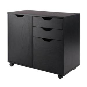 lot 131 image: Winsome Wood Halifax 2-Section Mobile Filing Cabinet Black Finish