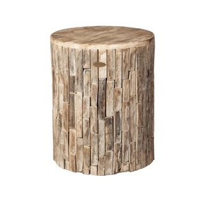 lot 19 image: Elyse Round Garden Stool - Drift Wood Finish