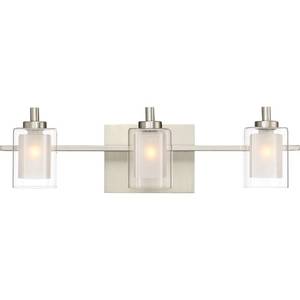 lot 101 image: Kolt 3-Light Brushed Nickel Vanity Light