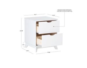 lot 112 image: Portix 2 Drawer Nightstand, White