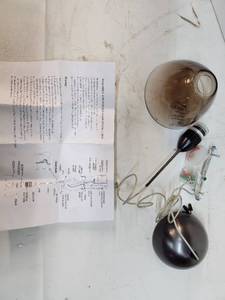 lot 53 image: Glass Shade and Pendant Light Fixture with Wiring Instructions