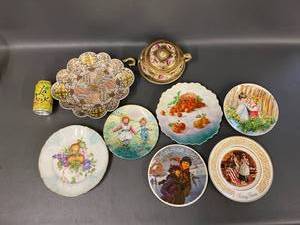 lot 15B image: Vintage Decorative Ceramic Plates Collection and Ornate Lidded Tureen