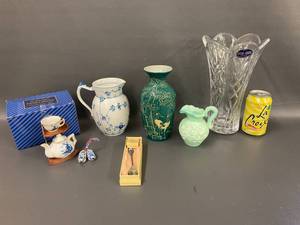 lot 16B image: Decorative Houseware Lot Royal Copenhagen Pitcher(small chip) & More