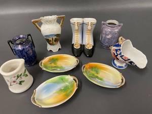 lot 15 image: Noritake, Syracuse China & More Miniature Vases, Match Striker, etc Collection
