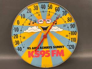 lot 17 image: Vintage KS95 FM Wall Thermometer Ohio Thermometer Co.