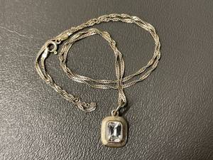 lot 34 image: Sterling Silver Necklace with Elegant Crystal Pendant .925