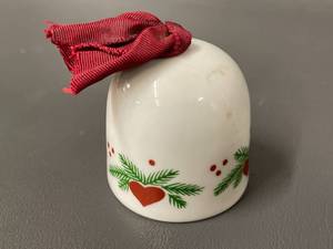 lot 61 image: Porsgrund Norway Porcelain Bell Heart Design Festive Decor