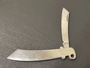 lot 82 image: Vintage Sword Motif Stainless Steel Folding Knife