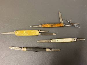 lot 96 image: Collectible Vintage German Pocket Knives Set with Unique Designs