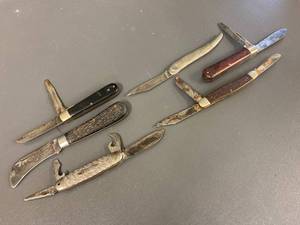 lot 100 image: Vintage Pocket Knife Lot with KING Brand and Multi-Blade Features