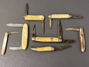 lot 103 image: Vintage Assorted Folding Pocket Knives Lot Rustic Patinaed Collectibles