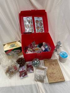 lot 151 image: Festive Craft Supply Lot with Ezy-Mag Magnifier