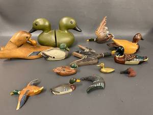 lot 44B image: Vintage Duck Decoy Collection 15 Pieces, Handcrafted, Unique Decor