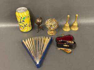 lot 75B image: Vintage Miniatures Globes, Bells, Instruments, Ornaments