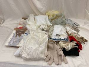 lot 33A image: Vintage Seamless Nylons Panty Hose, Intimates Assorted Gloves Lot